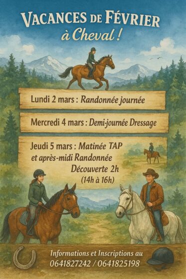 Vacances de février à cheval!